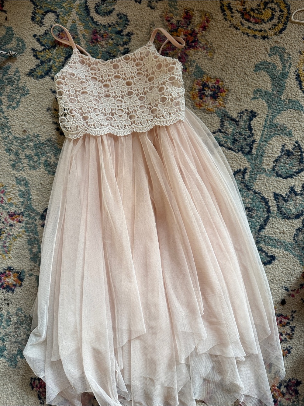 Zhenzi Blush Crochet Bodice blush pink Tulle Dress